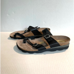 Ethem by Genuins Black Leather EU39, US 8-8.5 Flot System Comfort‎ Sandals Spain